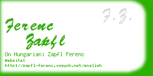 ferenc zapfl business card